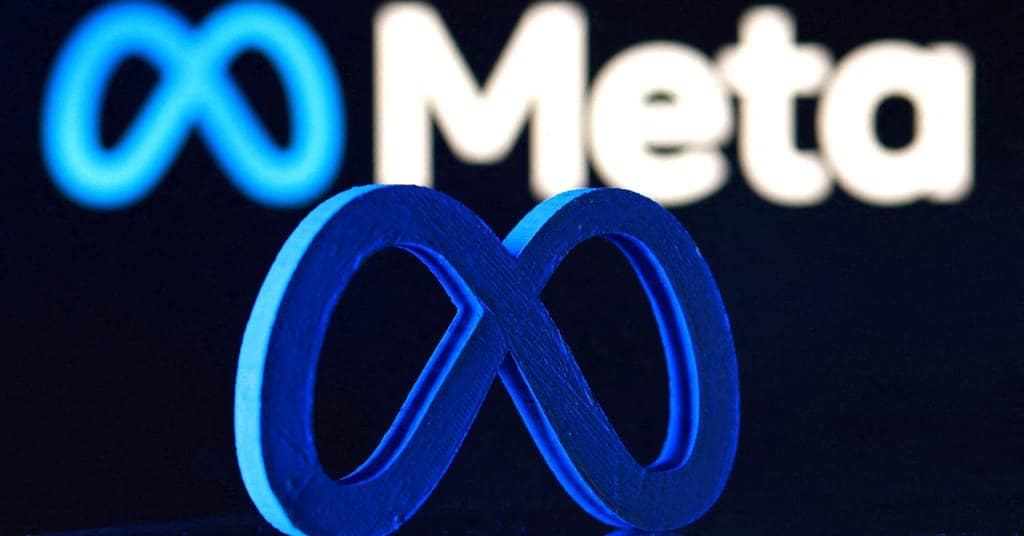 Um logotipo da Meta impresso em 3D é visto nesta ilustração tirada em 20 de julho de 2026. REUTERS/Dado Ruvic/Ilustração/Foto de arquivo